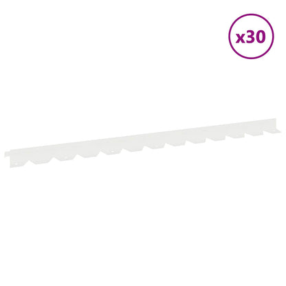 Bordura per Prato 30 pcs 102 x 4 x 4 cm Acciaio Bianco | homemem39