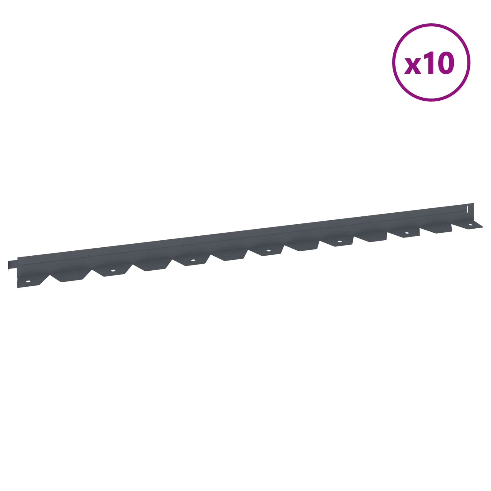 Bordura per Prato 10 pcs 102 x 4 x 4 cm Acciaio Antracite | homemem39