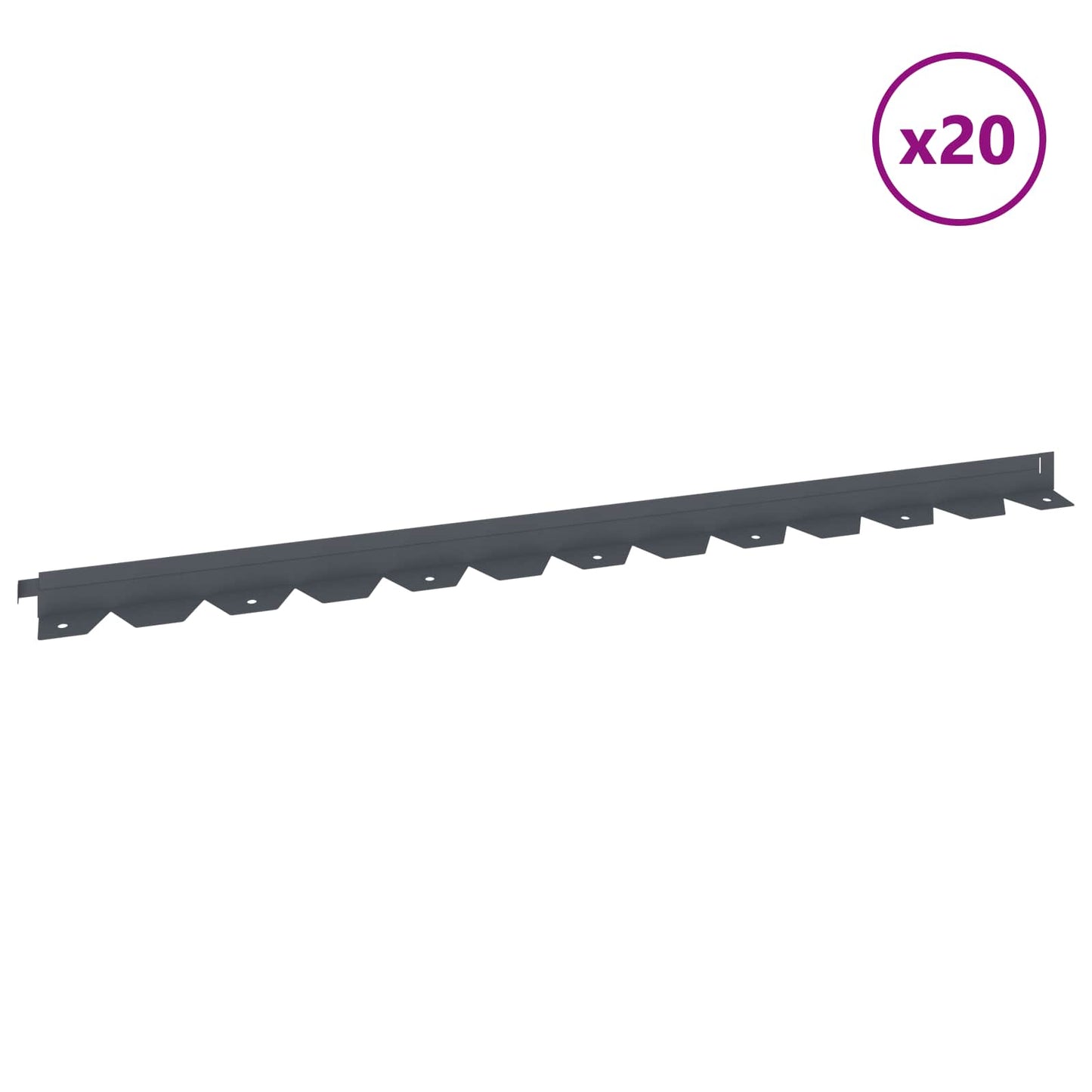 Bordura per Prato 20 pcs 102 x 4 x 4 cm Acciaio Antracite | homemem39