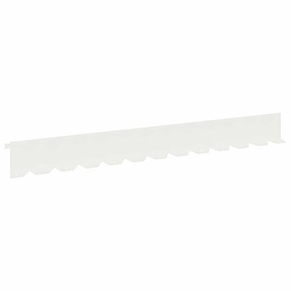 Bordura per Prato 10 pcs 102 x 10 x 4 cm Acciaio Bianco | homemem39