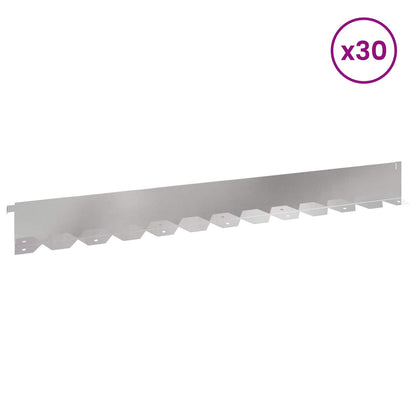 Bordura per Prato 30 pcs 102 x 10 x 4 cm Acciaio Argento | homemem39