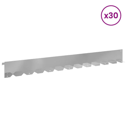 Bordura per Prato 30 pcs 102 x 10 x 4 cm Acciaio Argento | homemem39