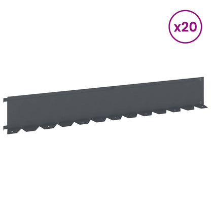 Bordura per Prato 20 pcs 102 x 15 x 4 cm Acciaio Antracite | homemem39