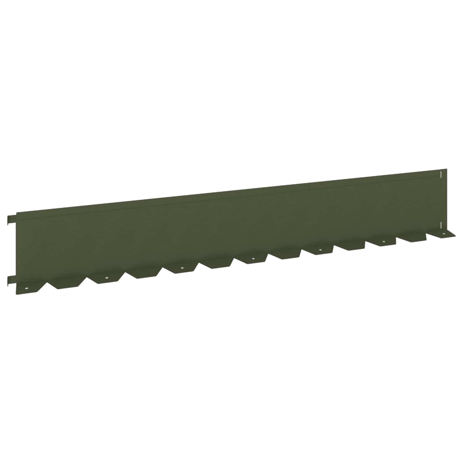 Bordura per Prato 10 pcs 102 x 15 x 4 cm Acciaio Verde Oliva | homemem39