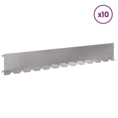 Bordura per Prato 10 pcs 102 x 15 x 4 cm Acciaio Argento | homemem39