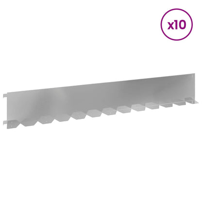 Bordura per Prato 10 pcs 102 x 15 x 4 cm Acciaio Argento | homemem39