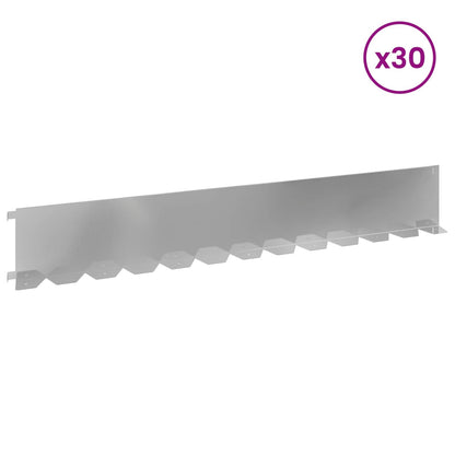 Bordura per Prato 30 pcs 102 x 15 x 4 cm Acciaio Argento | homemem39