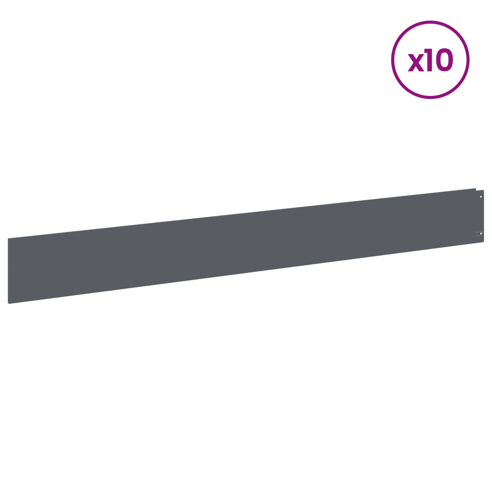 Bordura per Prato 10 pcs 100 x 12 cm Acciaio Antracite | homemem39