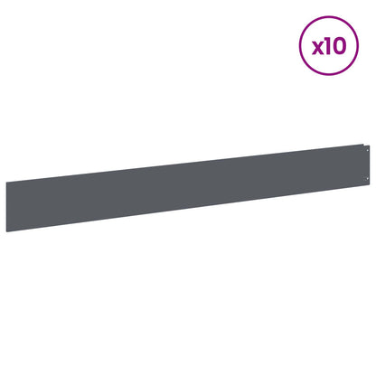 Bordura per Prato 10 pcs 100 x 12 cm Acciaio Antracite | homemem39
