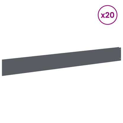 Bordura per Prato 20 pcs 100 x 12 cm Acciaio Antracite | homemem39
