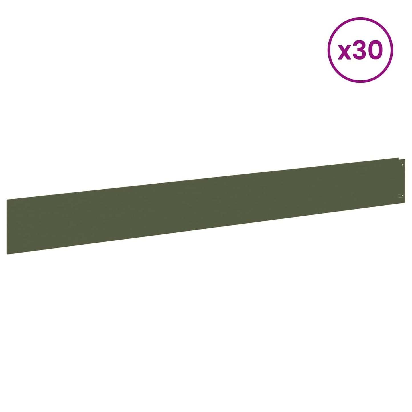 Bordura per Prato 30 pcs 100 x 12 cm Acciaio Verde Oliva | homemem39
