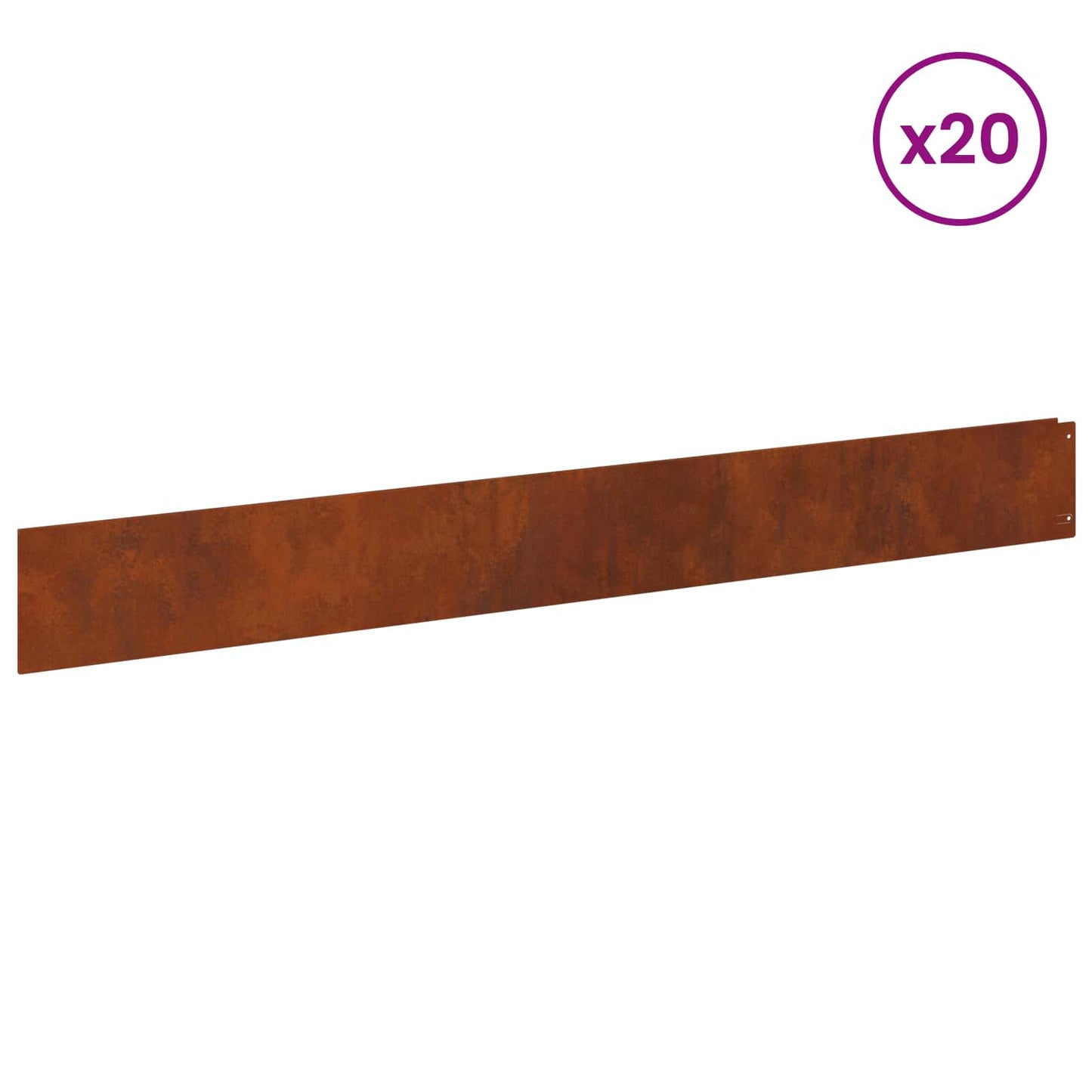 Bordura per Prato 20 pcs 100 x 12 cm Acciaio Ruggine | homemem39