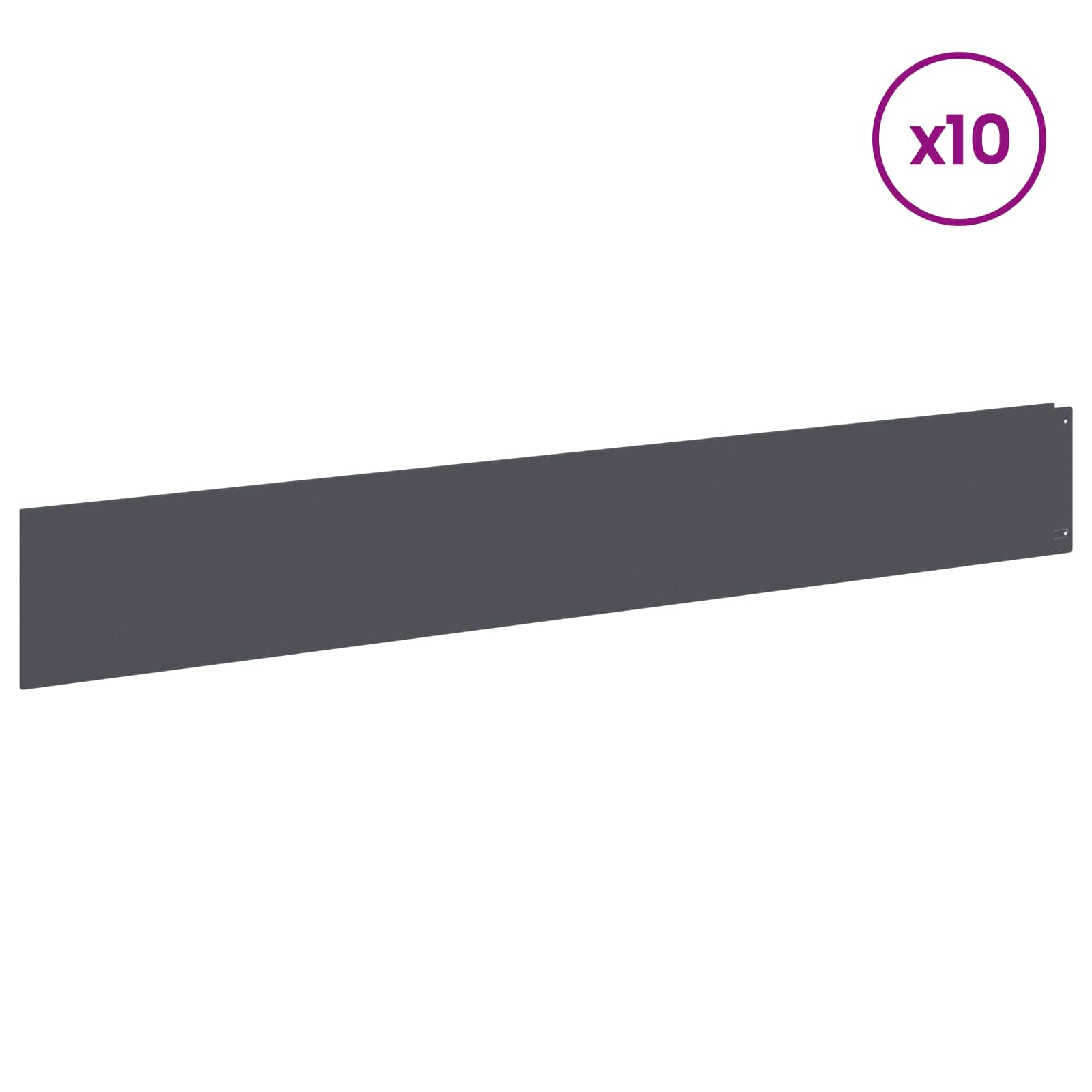 Bordura per Prato 10 pcs 100 x 15 cm Acciaio Antracite | homemem39