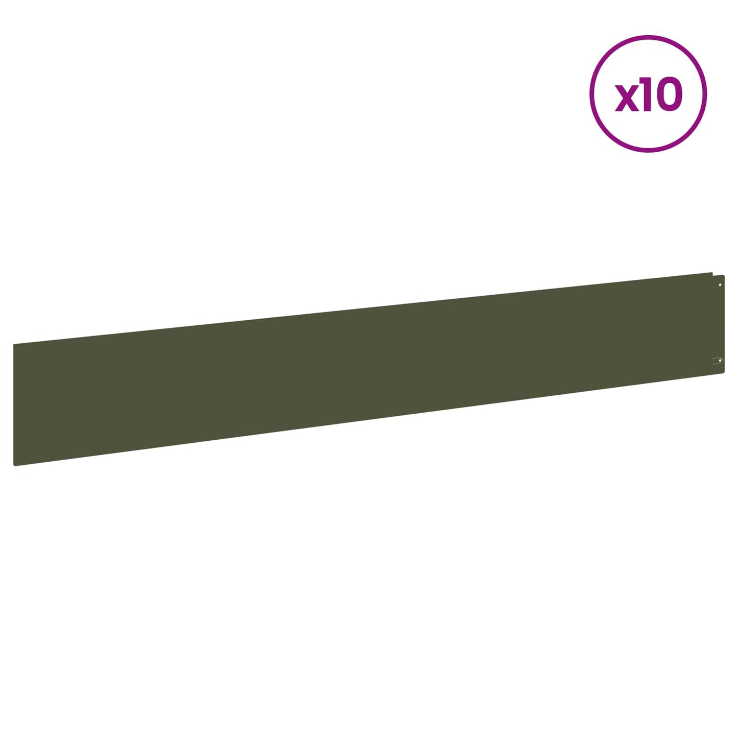 Bordura per Prato 10 pcs 100 x 15 cm Acciaio Verde Oliva | homemem39