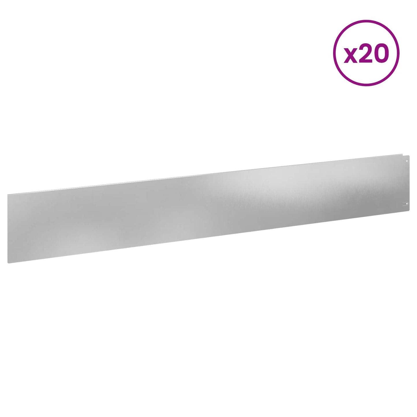 Bordura per Prato 20 pcs 100 x 15 cm Acciaio Argento | homemem39
