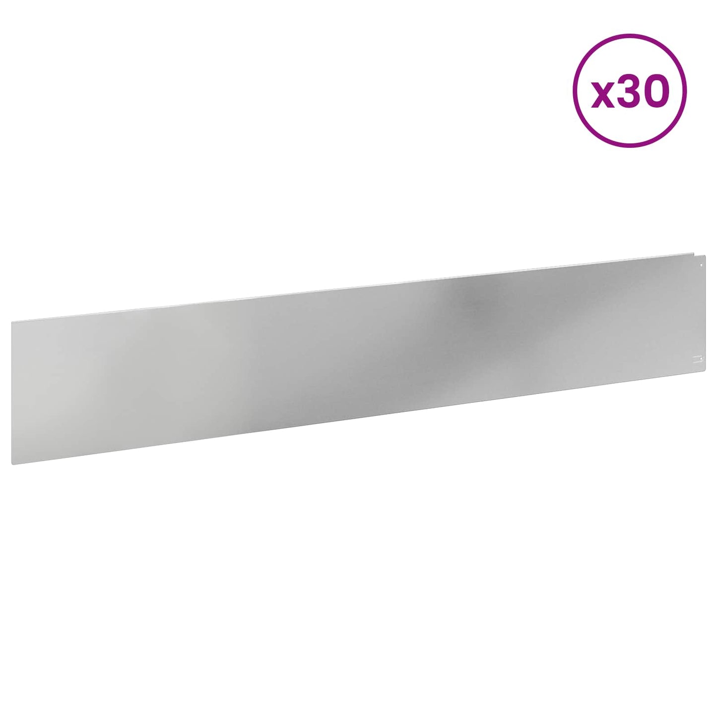 Bordura per Prato 30 pcs 100 x 18 cm Acciaio Argento | homemem39