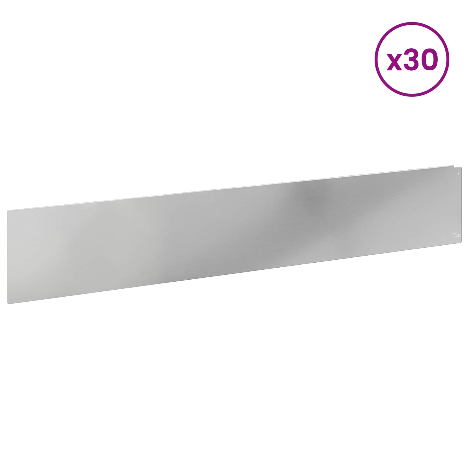 Bordura per Prato 30 pcs 100 x 18 cm Acciaio Argento | homemem39