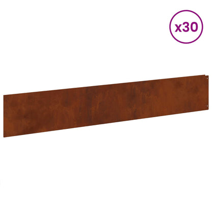 Bordura per Prato 30 pcs 100 x 18 cm Acciaio Ruggine | homemem39