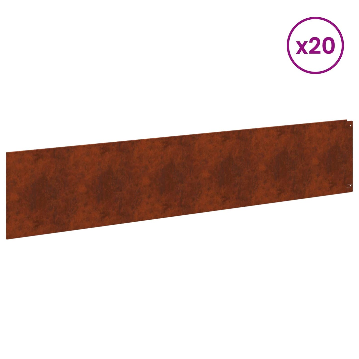 Bordura per Prato 20 pcs 100 x 22 cm Acciaio Ruggine | homemem39