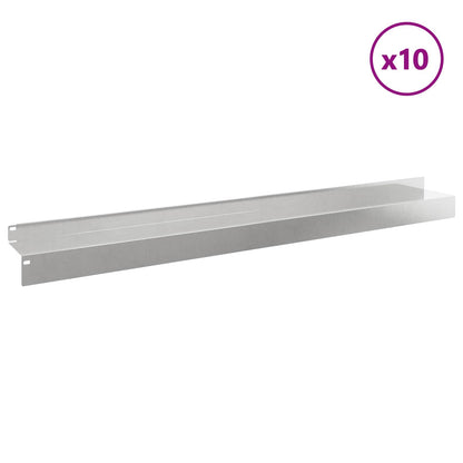 Bordura per Prato 10 pcs 100 x 10 x 8 cm Acciaio Argento | homemem39