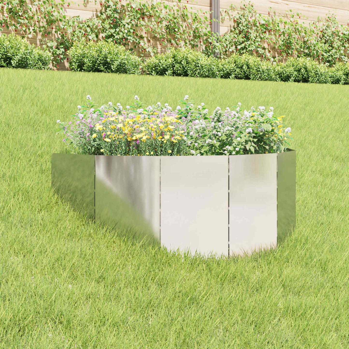 Bordura per Prato 100 x 45 cm Acciaio Argento | homemem39