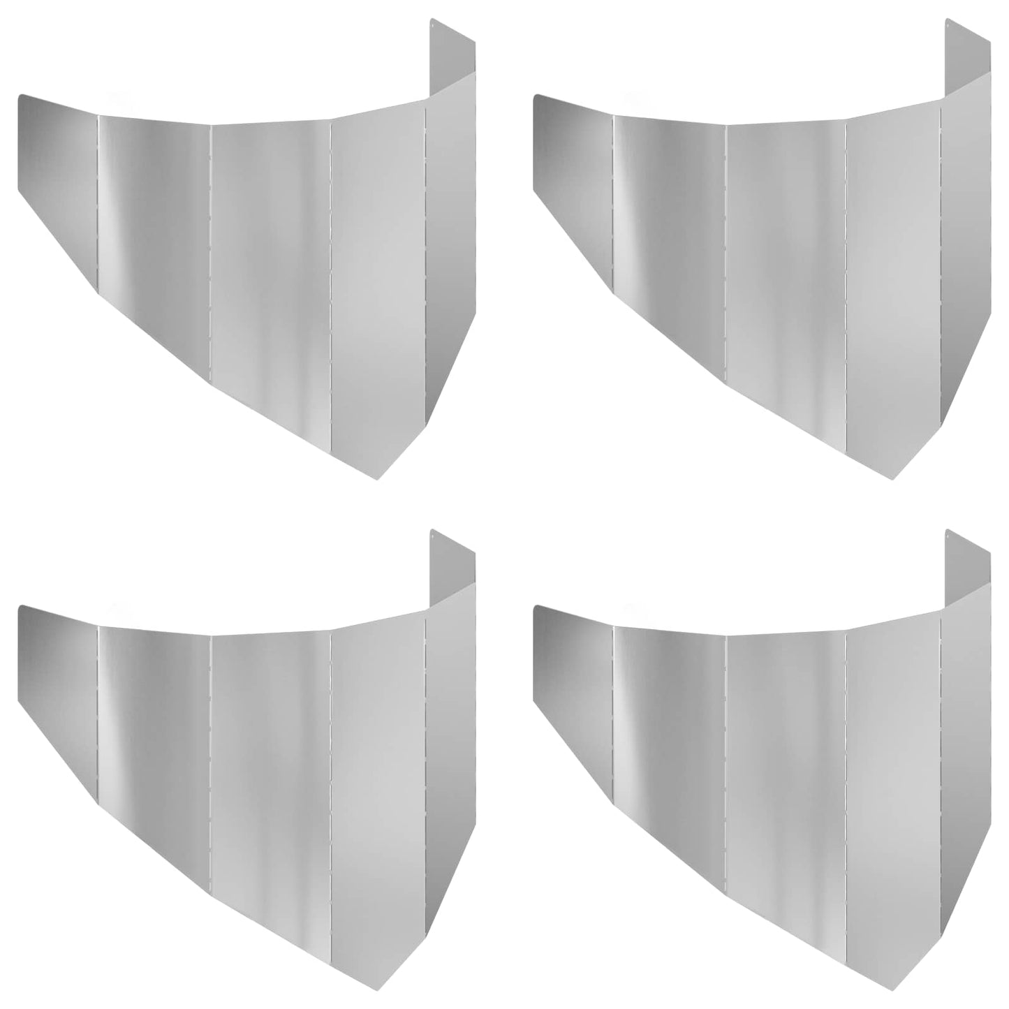 Bordura per Prato 4 pcs 100 x 45 cm Acciaio Argento | homemem39