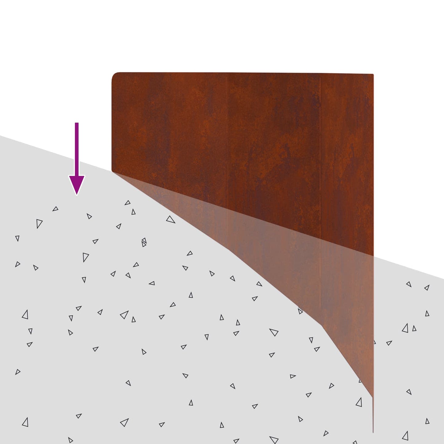 Bordura per Prato 100 x 45 cm Acciaio Ruggine | homemem39