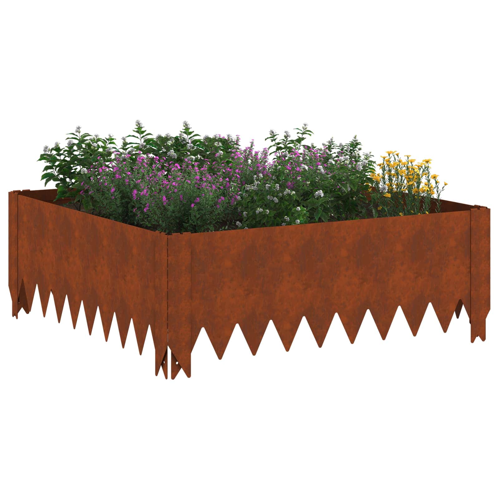 Bordura per Prato 60 x 60 x 20 cm Acciaio Ruggine | homemem39