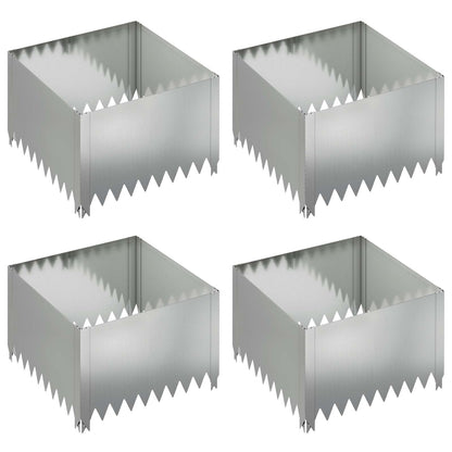 Bordura per Prato 4 pcs 60 x 60 x 35 cm Acciaio Argento | homemem39