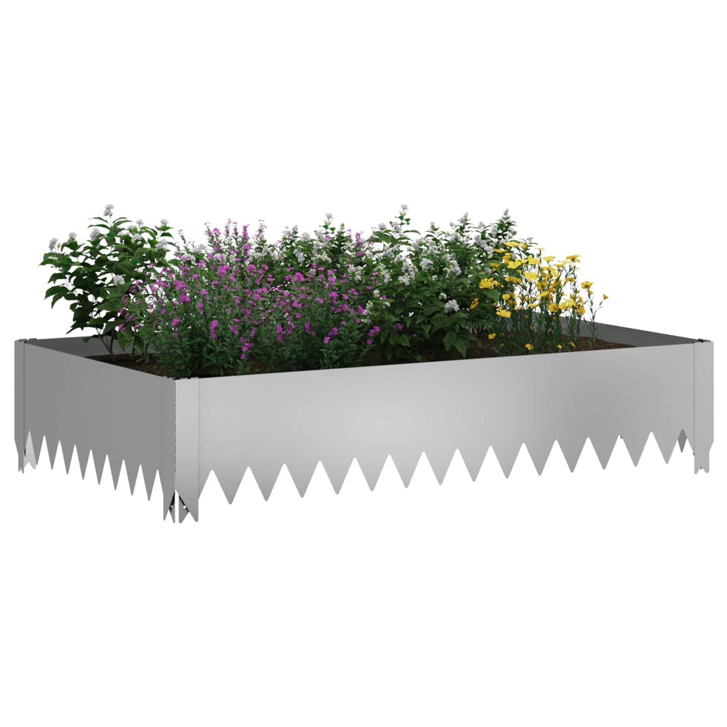 Bordura per Prato 100 x 60 x 20 cm Acciaio Argento | homemem39