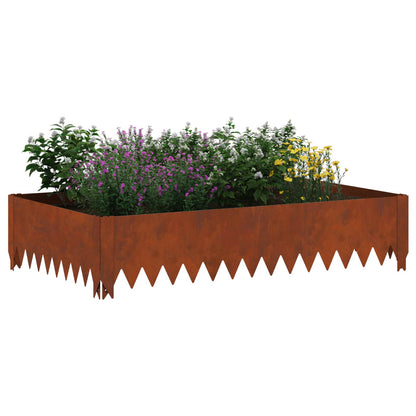 Bordura per Prato 4 pcs 100 x 60 x 20 cm Acciaio Ruggine | homemem39