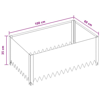 Bordura per Prato 100 x 60 x 35 cm Acciaio Argento | homemem39