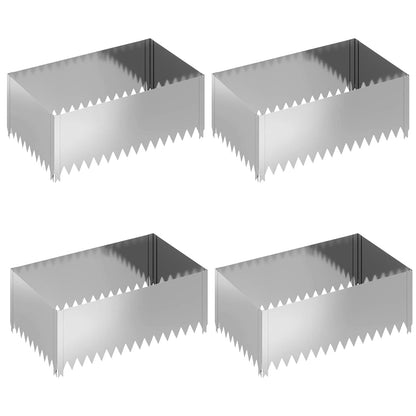 Bordura per Prato 4 pcs 100 x 60 x 35 cm Acciaio Argento | homemem39