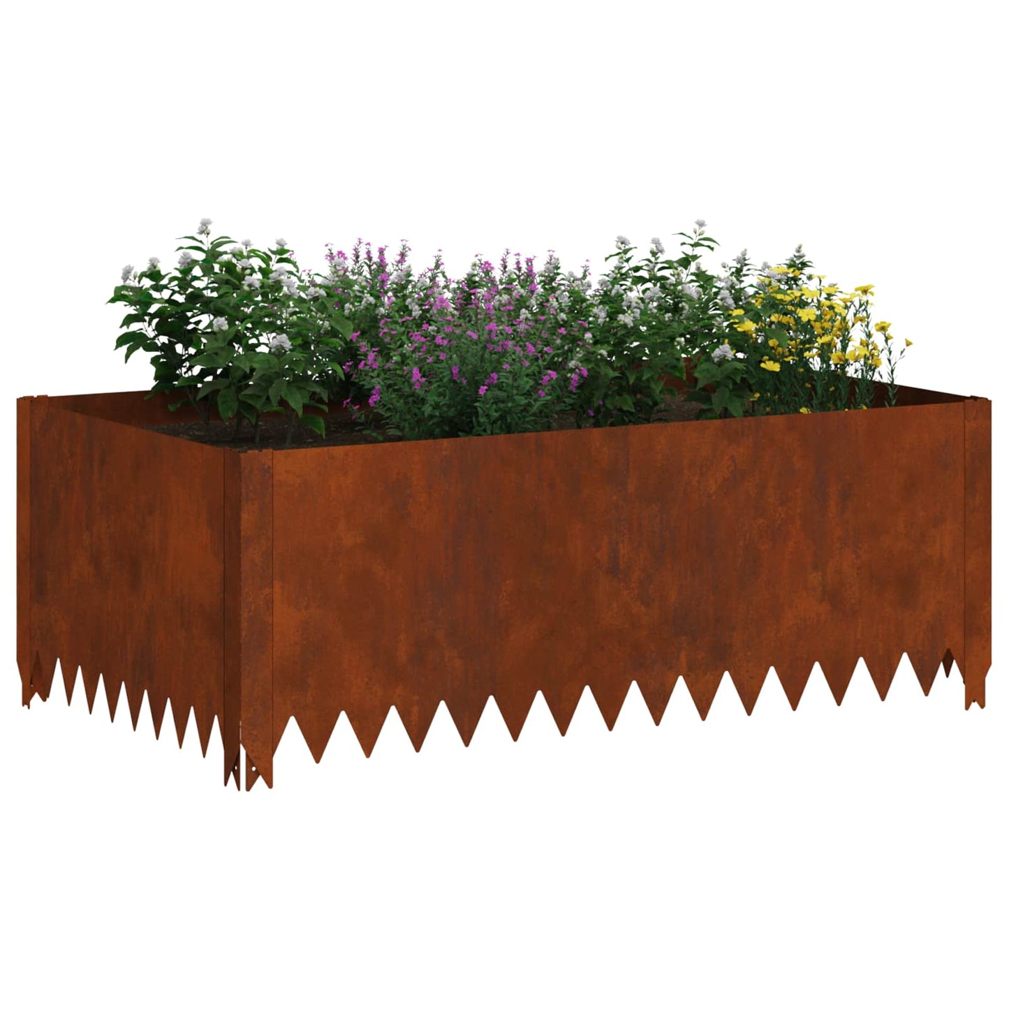 Bordura per Prato 4 pcs 100 x 60 x 35 cm Acciaio Ruggine | homemem39