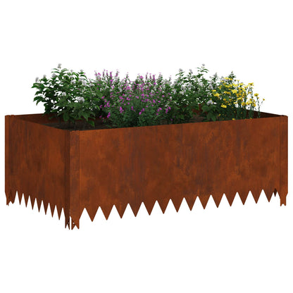 Bordura per Prato 4 pcs 100 x 60 x 35 cm Acciaio Ruggine | homemem39