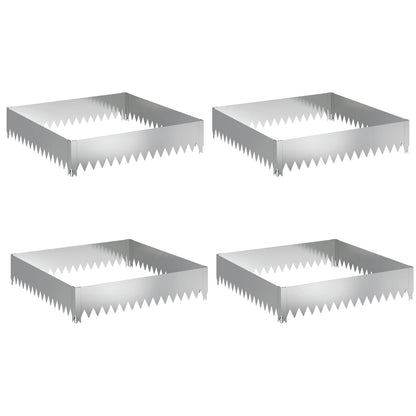 Bordura per Prato 4 pcs 100 x 100 x 20 cm Acciaio Argento | homemem39