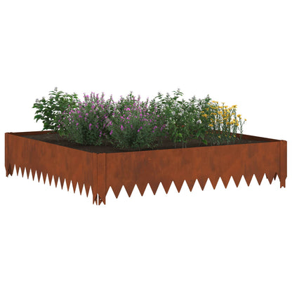 Bordura per Prato 100 x 100 x 20 cm Acciaio Ruggine | homemem39