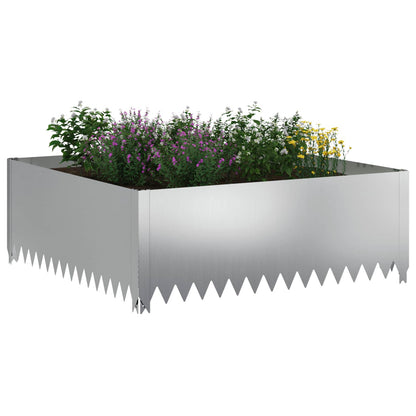 Bordura per Prato 100 x 100 x 35 cm Acciaio Argento | homemem39