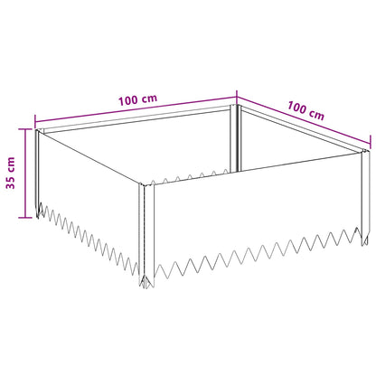 Bordura per Prato 100 x 100 x 35 cm Acciaio Argento | homemem39