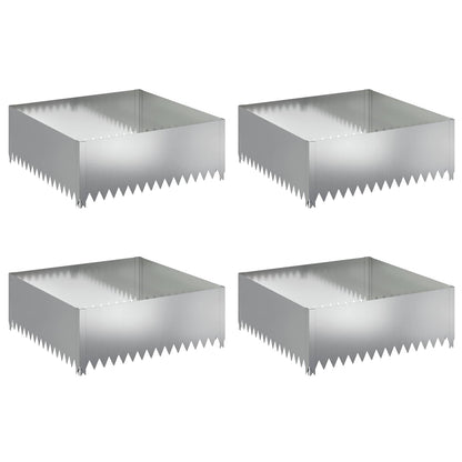 Bordura per Prato 4 pcs 100 x 100 x 35 cm Acciaio Argento | homemem39