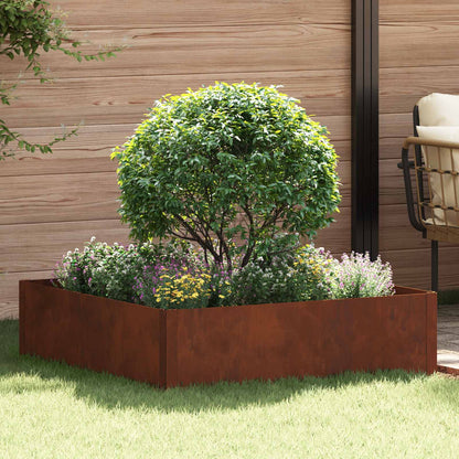 Bordura per Prato 100 x 100 x 35 cm Acciaio Ruggine | homemem39
