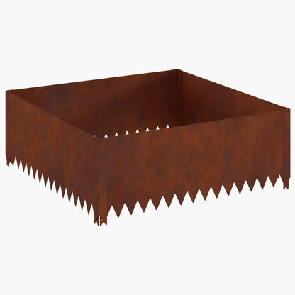 Bordura per Prato 100 x 100 x 35 cm Acciaio Ruggine | homemem39