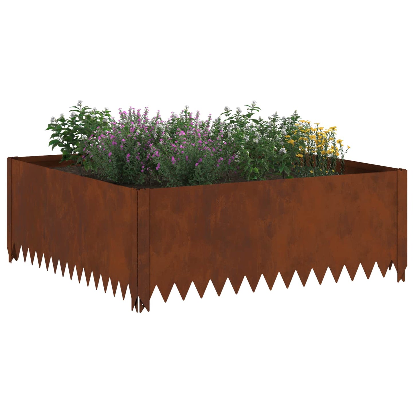 Bordura per Prato 100 x 100 x 35 cm Acciaio Ruggine | homemem39