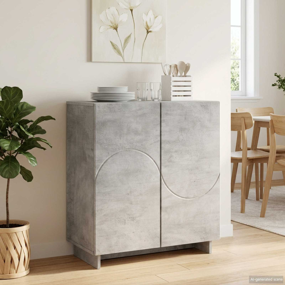 Credenza Grigio Cemento 67 x 34,5 x 75 cm Legno ingegnerizzato | homemem39