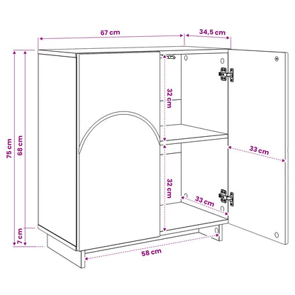 Credenza Grigio Cemento 67 x 34,5 x 75 cm Legno ingegnerizzato | homemem39