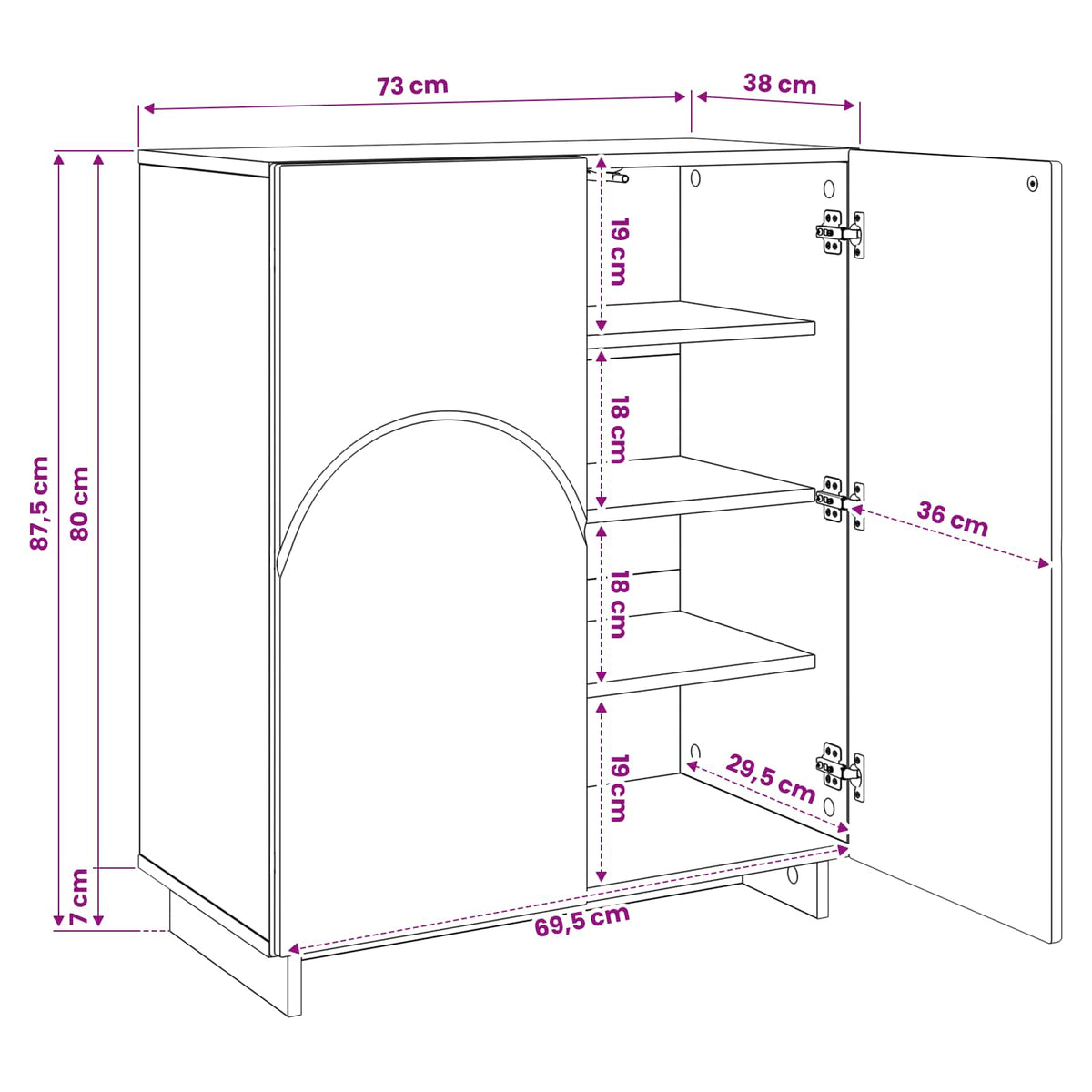 Scarpiera 73 x 38 x 87,5 cm Legno ingegnerizzato Bianco | homemem39