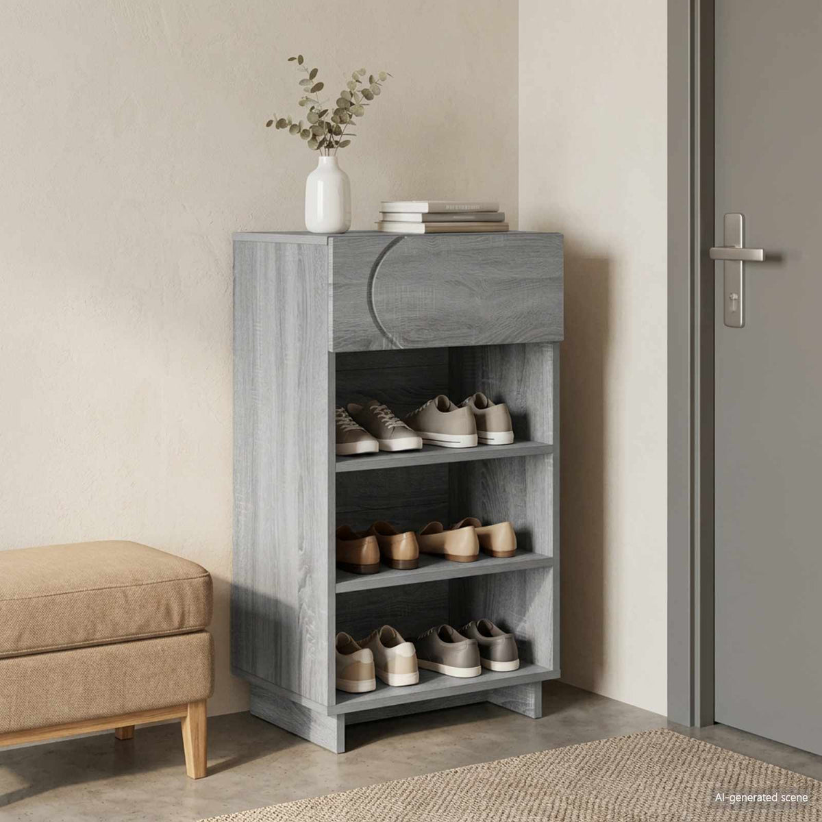 Scarpiera 48 x 38 x 87,5 cm Legno ingegnerizzato Sonoma grigio | homemem39