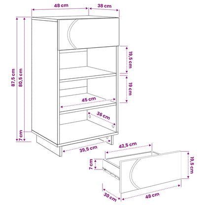 Scarpiera 48 x 38 x 87,5 cm Legno ingegnerizzato Legno antico | homemem39