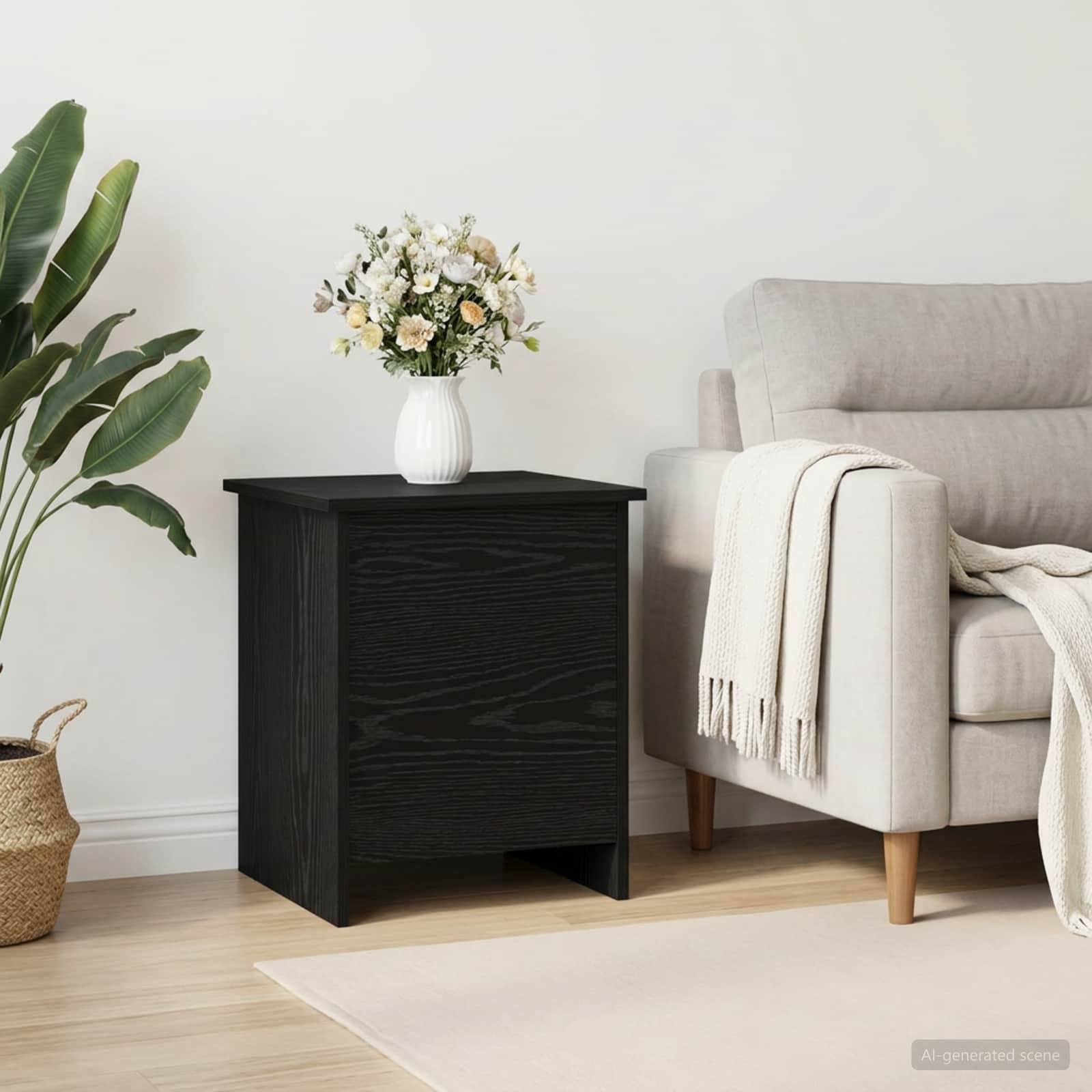 Cassa di stoccaggio Rovere Nero 40 x 40 x 50 cm | homemem39