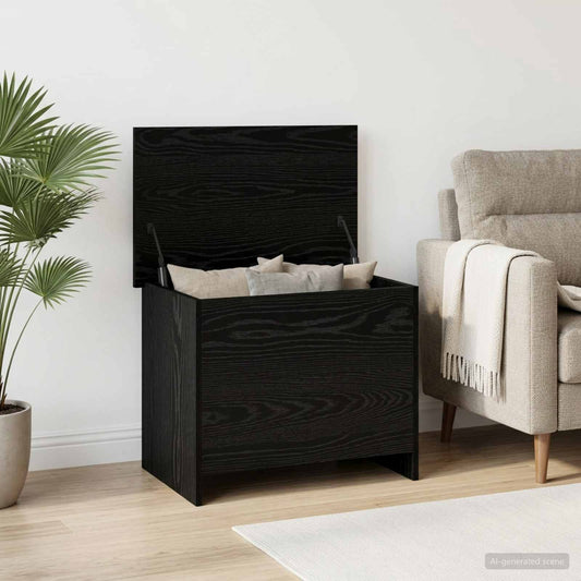 Cassa di stoccaggio Rovere Nero 60 x 40 x 50 cm - homemem39